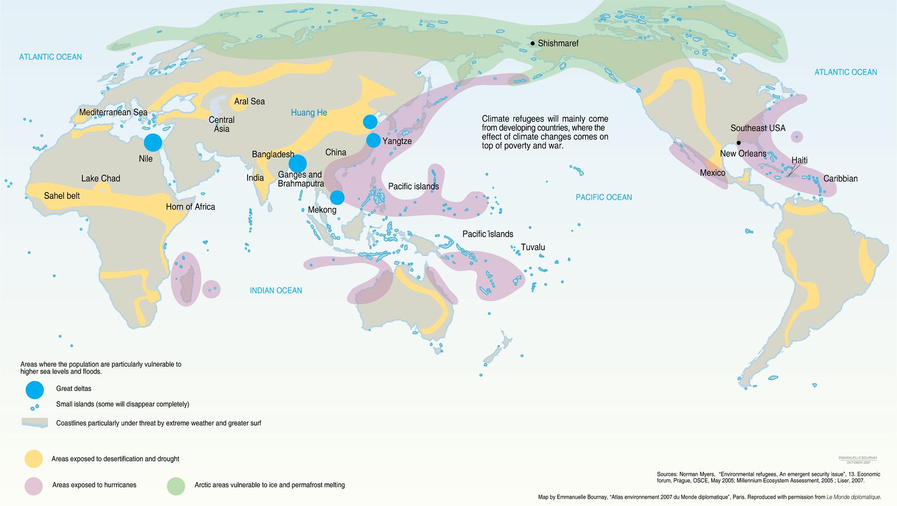 UNEP climate map 50 million refugees by 2010 UNEP climate map 50 million refugees by 2010